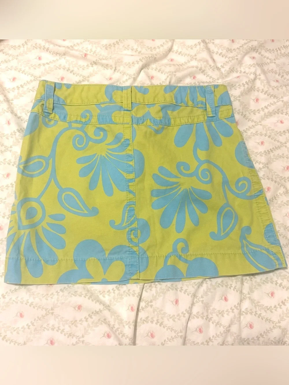 GAP Blue Floral Print Green Mini Skirt